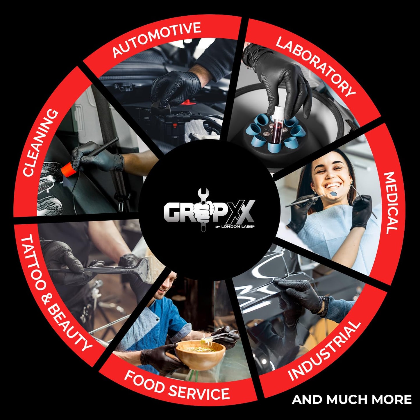 Heavy Duty 6 Mil Black Nitrile Gloves - Disposable, Latex & Powder Free | Mechanic, Food Prep & Tattoo | Rubber Gloves for Cooking, Cleaning & Household | Pack of (200)