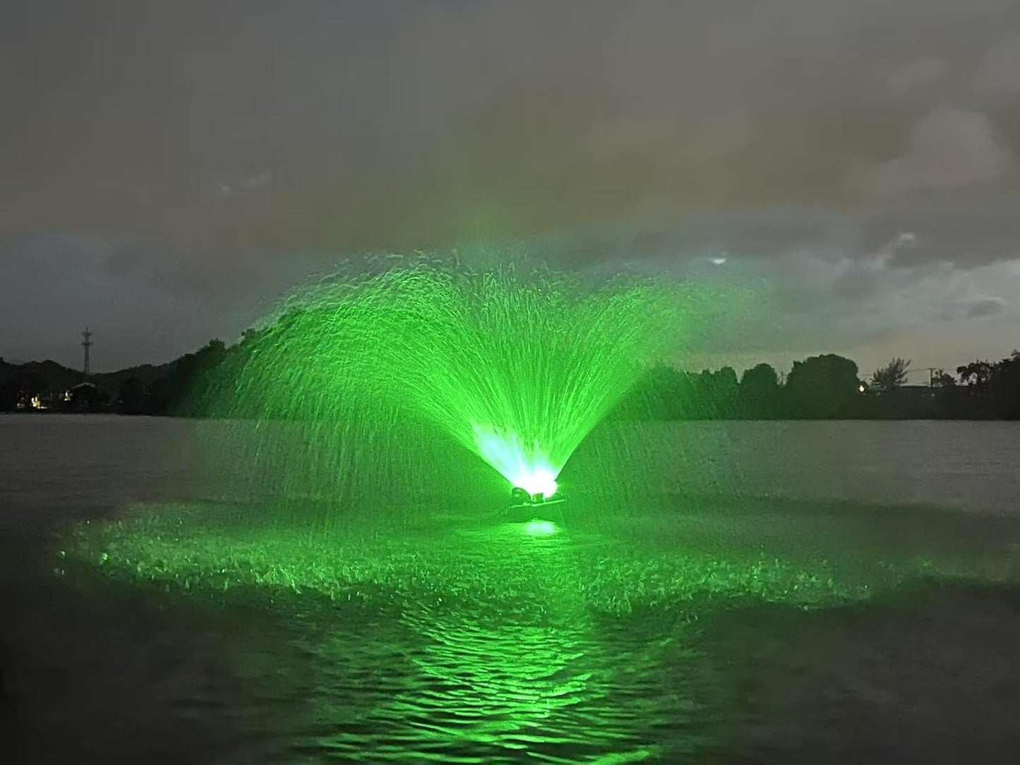 RGB LED Pond Fountain Aerator 750W with Color-Changing Light Show, 1HP 15000 GPH Floating Aerating Pump, 100ft Power Cord, Wireless and Time Control, Perfect for Ponds & Lakes (RGB)