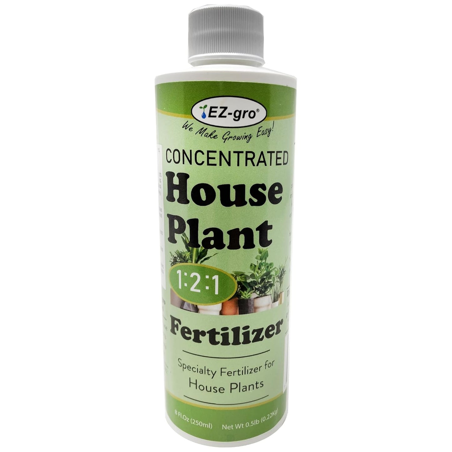 Professional Liquid Indoor Plant Fertilizer by EZ-gro | 3:1:2 Ratio of Concentrate Indoor Plant Food | 8 oz