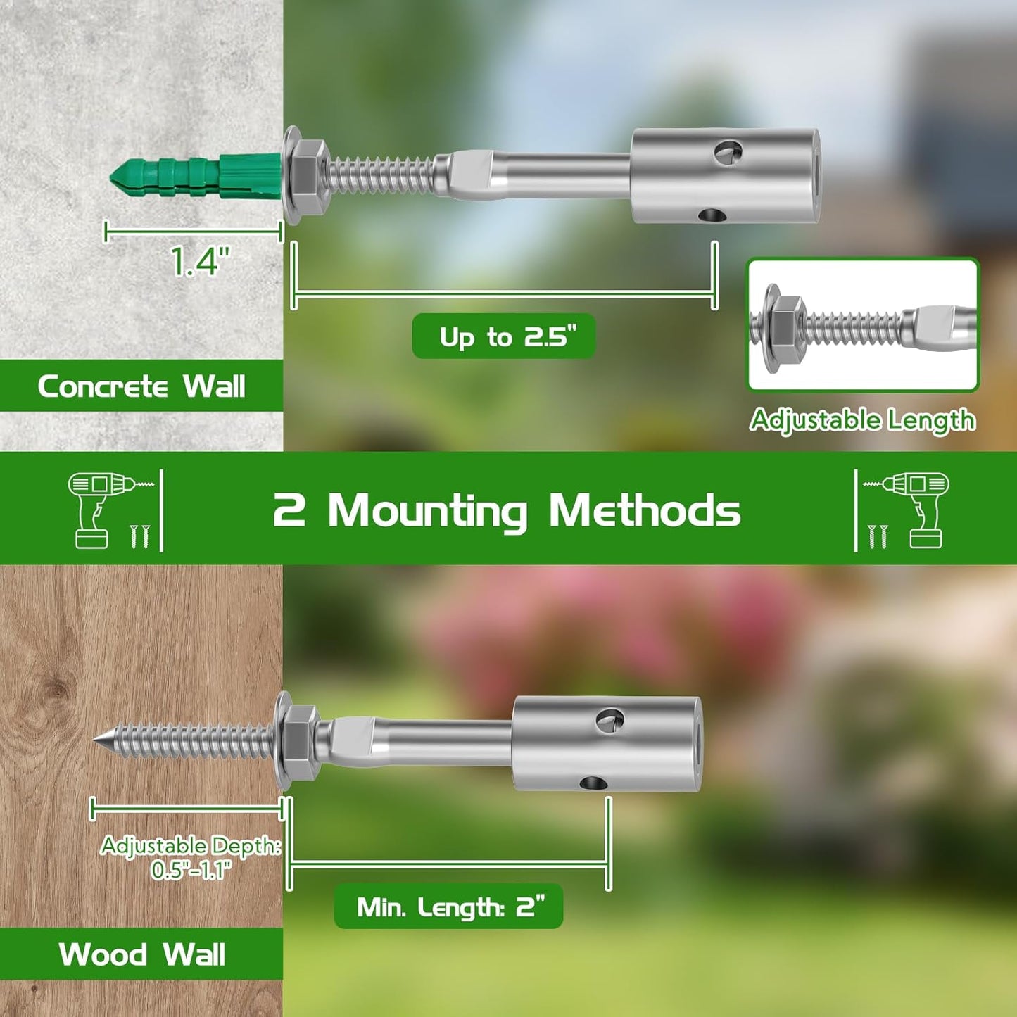 Trellis Wire for Climbing Plants Outdoor, 20 Set Wall Wire Trellis Kit with 1/8" x 164ft Stainless Steel Cable, T316 Espalier System Cable Trellis Kit with Adjustable Spacing Vines Green Wall