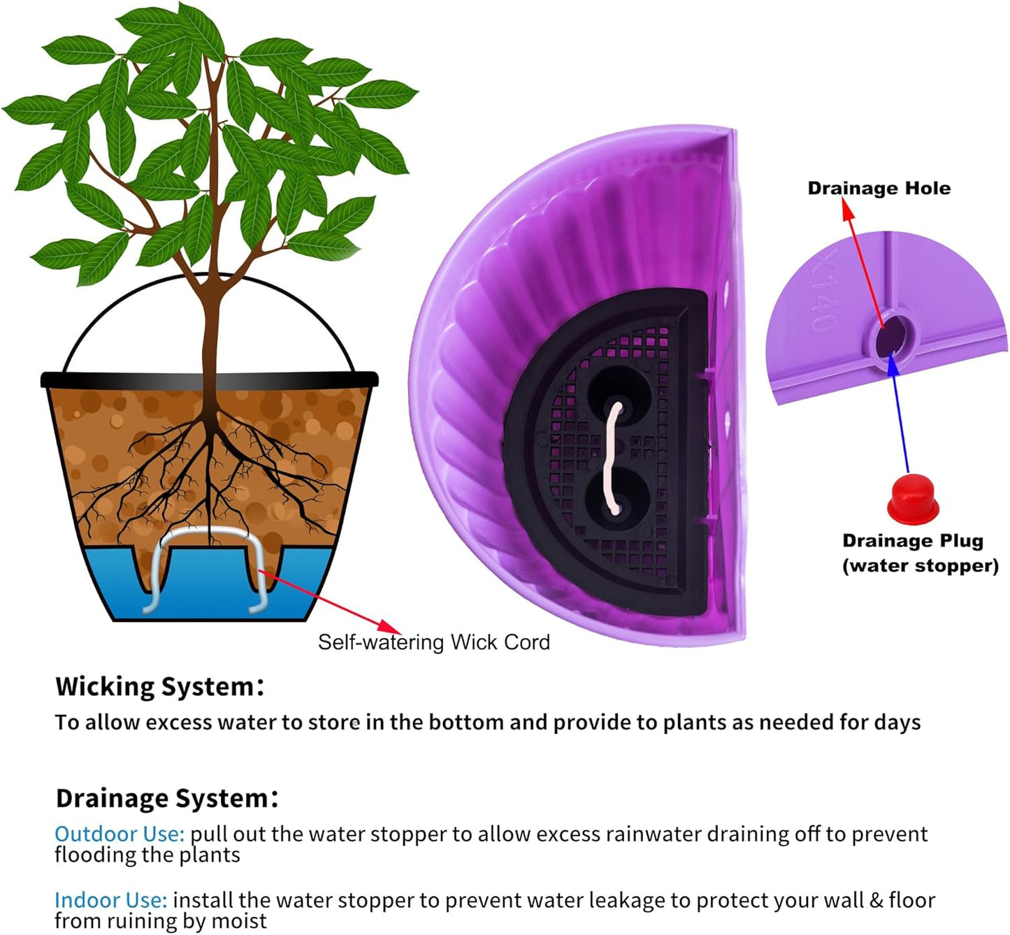 ORIMERC 6 Pcs Colorful Resin Wall Hanging Planter Pot Vertical Garden Living Wall Mount Window Hang Indoor Outdoor for Kitchen Herb Balcony Railing Shelf Fence Bedroom Trellis Décor