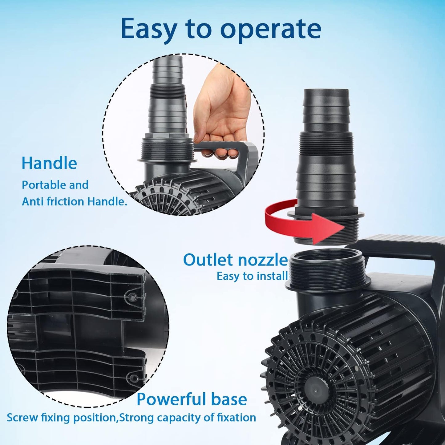 WaterRebirth (12000GPH, UL Listed) PS- High Flow Submersible Water Pond Pump - Water Fountain Aquarium UL listed (12000GPH-850W)