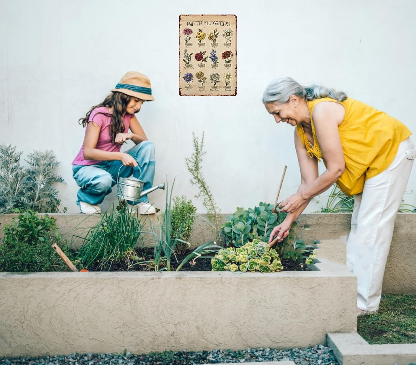 Bestylez Garden Gifts Vintage Gardening Signs Mom Grandma Birth Month Flower Tin Sign for Home Garden Greenhouse Living Room Bedroom Yard Cottage Outdoor Decor 8X12 Inch (3355)