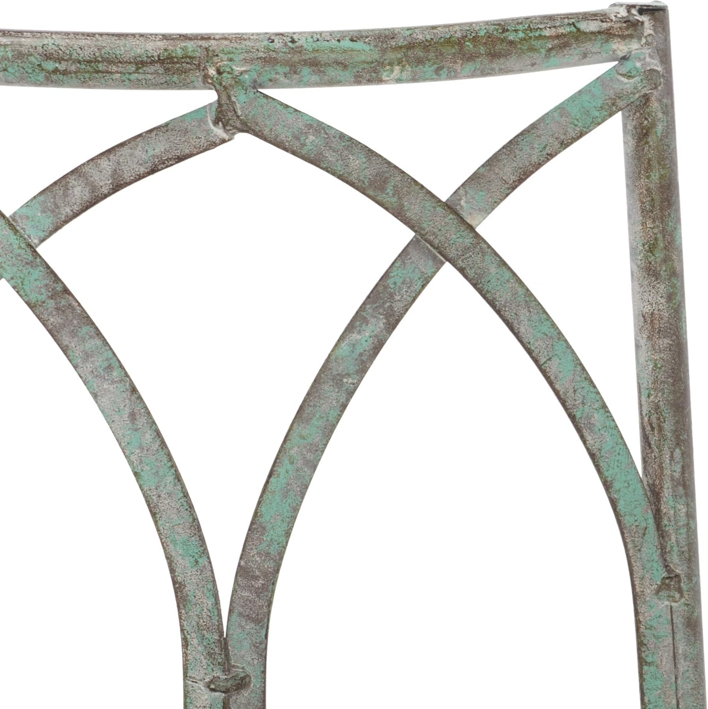 SAFAVIEH Outdoor Collection Abia Victorian Antique Dark Green Wrought Iron 50-inch Wide Tree Bench