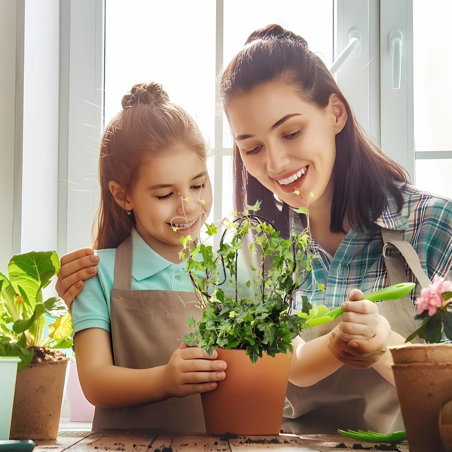 2 Pack Plant Trellis Indoor, 11.4" W x 13" H Small Trellis for Potted Plants, Decorative Trellis for Climbing Plants Indoor, Ideal for Vines on Tabletops, Balconies, Gardens and Lawns, Cactus-Shaped