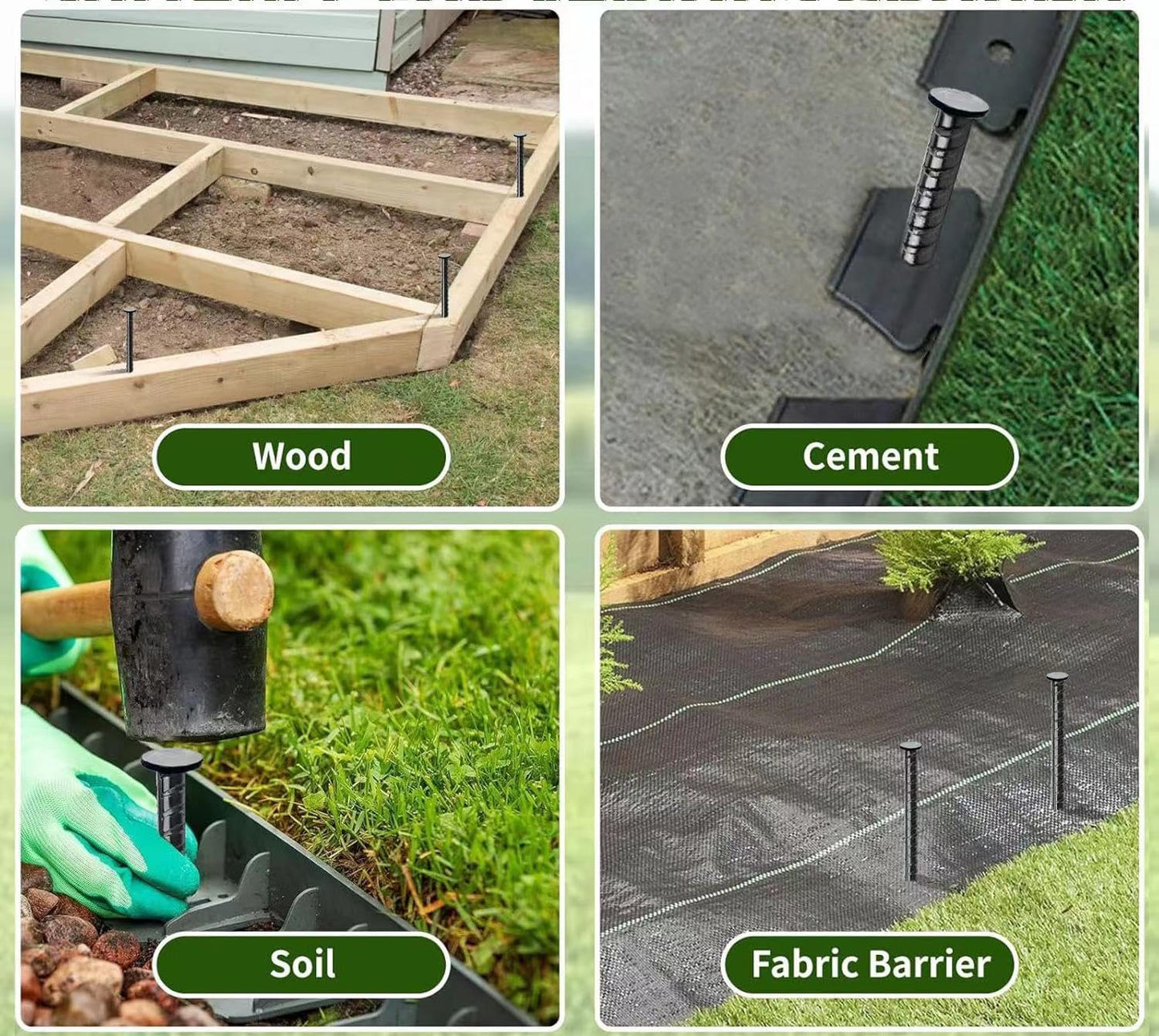 16 Inch Rebar Stakes,Ground Stake 1/2 Inch Diameter,Galvanized Steel Ground Anchors, Heavy Duty Metal Spikes,Asphalt Anchor,Used for Speed Bump Wheel Stop and Camping Tent(16 Pack ,Black)