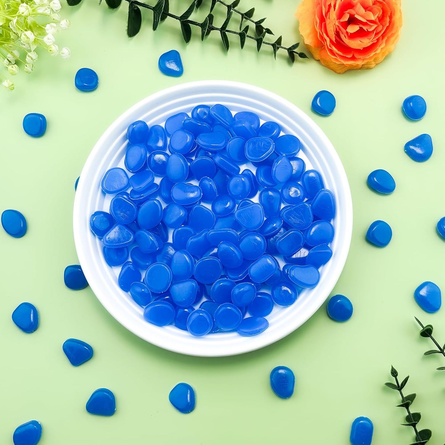 Glow in The Dark Fish Tank Rocks,Blue Glowing Rocks Stones Resin Glow in Dark Pebbles for Outdoor Garden, Fish Tank, Aquarium, Landscaping,Driveway Decoration,11 oz