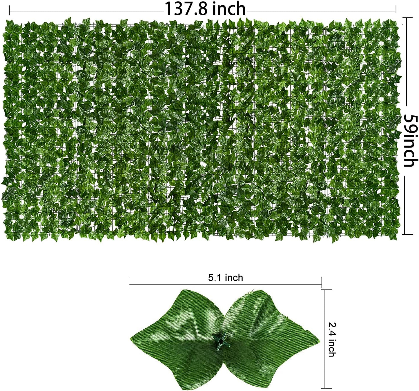 DearHouse Artificial Ivy Privacy Fence Wall Screen, 59x137.8inch Artificial Hedges Fence and Faux Ivy Vine Leaf Decoration for Outdoor Garden Decor