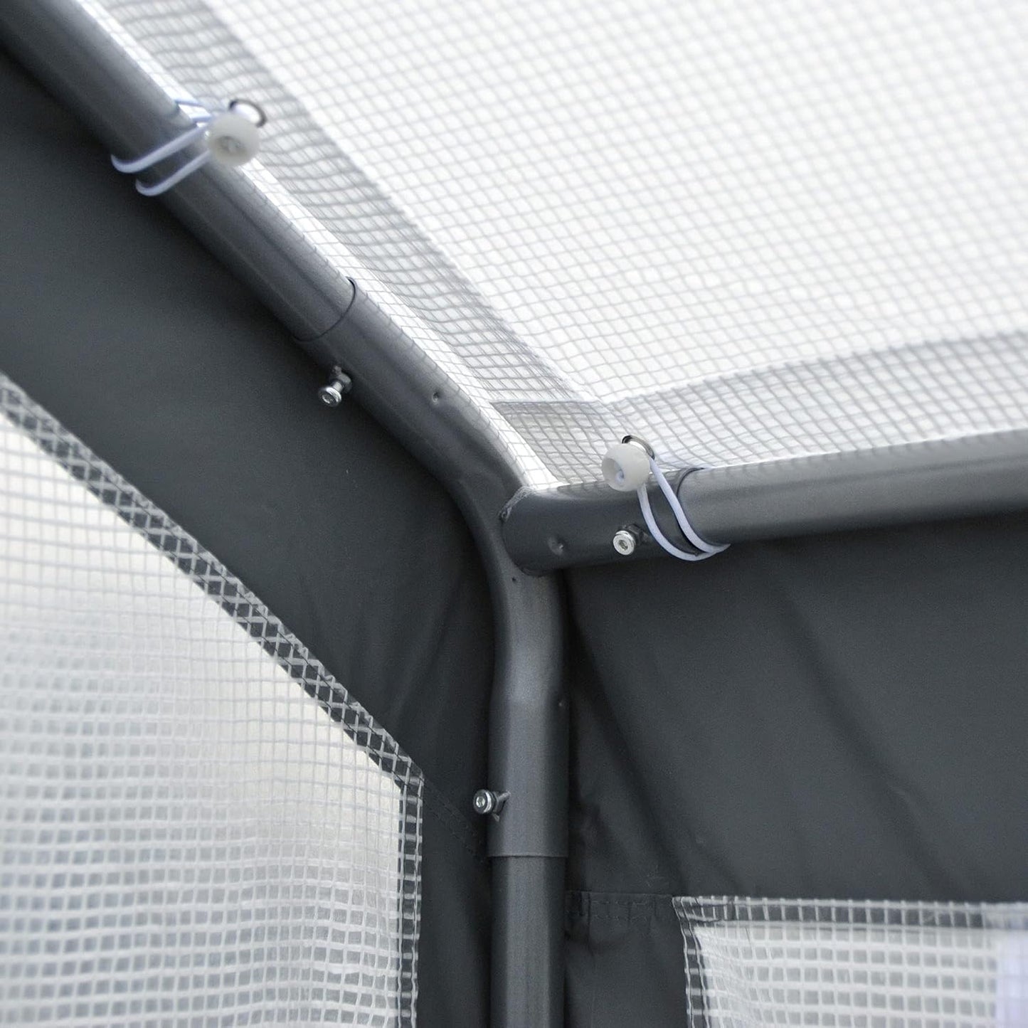 Outsunny 8' x 6' x 7' Walk-in Greenhouse, Outdoor Garden Warm Hot House with 4 Roll-up Windows, 2 Zippered Doors and Weather Cover, White