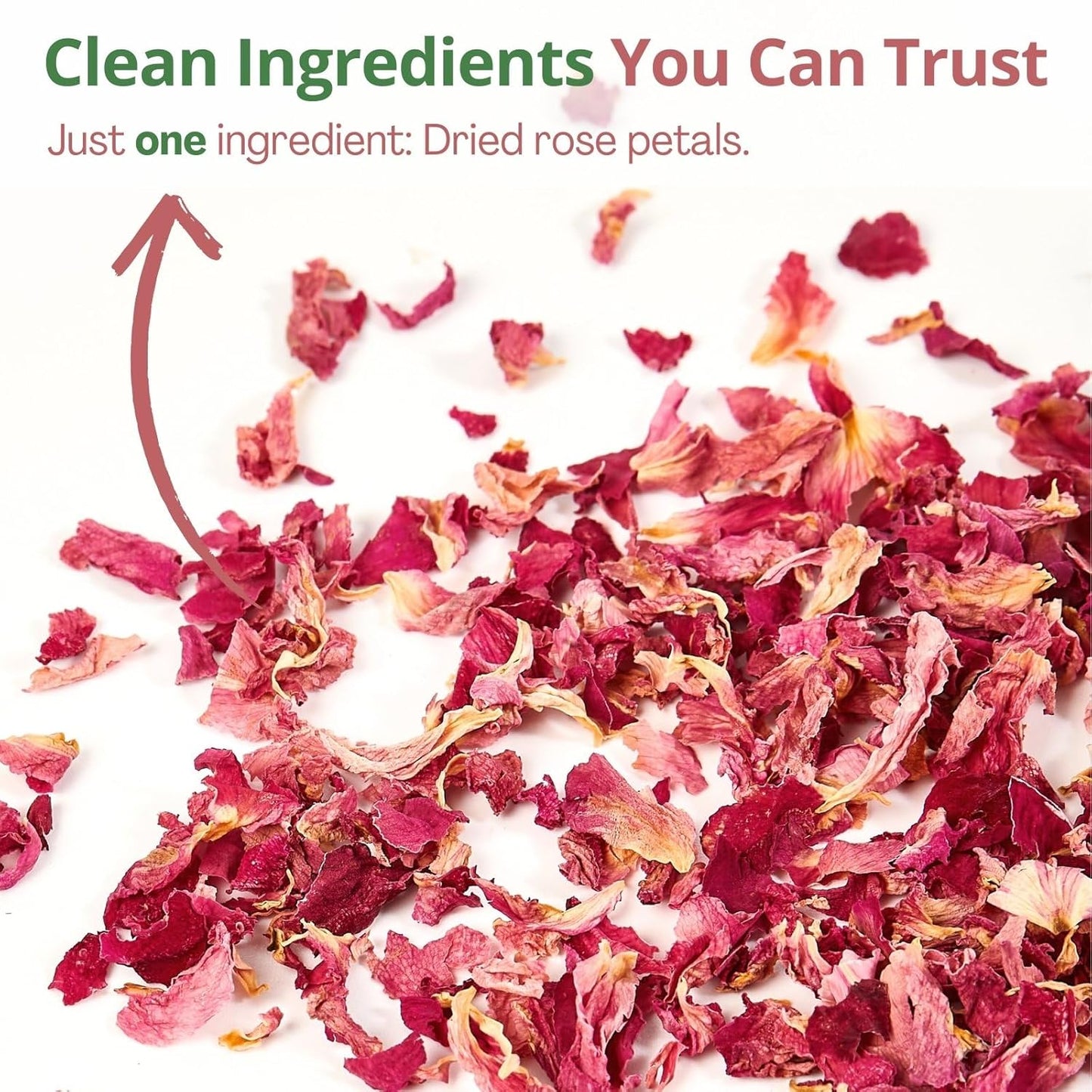 Dried Rose Petals Edible, 2.1oz (60g) Food Grade Rose Petals Tea– Culinary Roses Petals for Tea, Drinks, Baking & Cocktails, Edible Flower Petals for Cake Decorating, Desserts