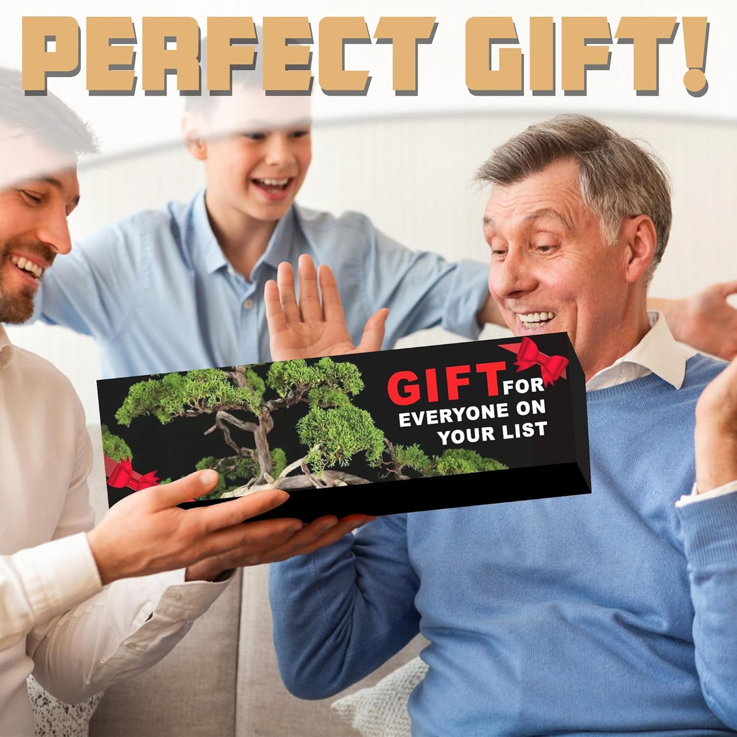 Indoor Bonsai Garden Starter Kit, 5 Seeds Growing into Red Maple, Wisteria, Black Pine, Judas Tree, Acacia, Including Complete Gardening Planters & A Wooden Box, Christmas Gifts for Women