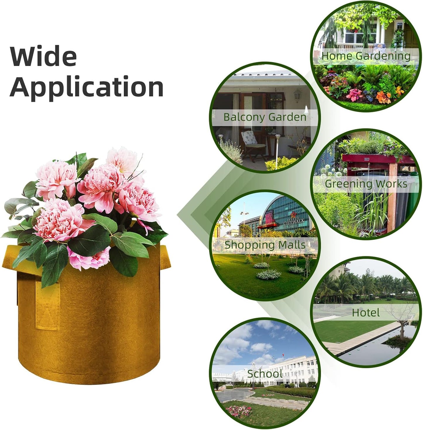 12-Pack 5 Gallon Plant Grow Bags, Thickened Nonwoven Fabric Pots with Handles, Vegetable Planter Bags Containers, Cloth Planters for Garden Vegetable/Flower/Plant/Fruits Outdoor (Brown)