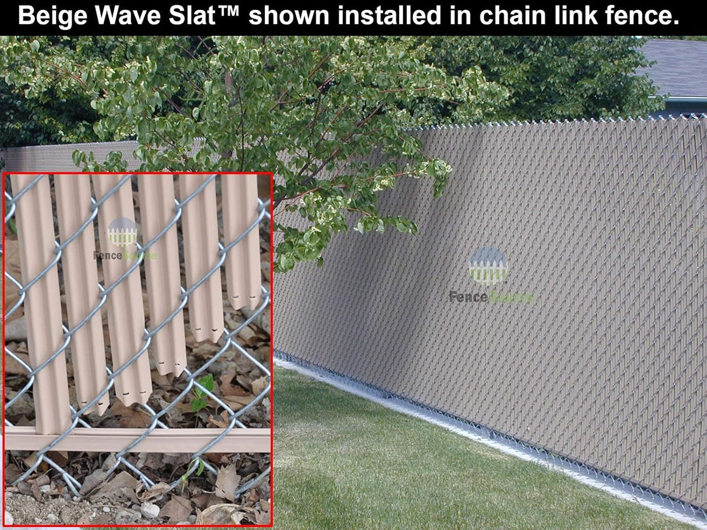 Wave Slat (9 Colors) Single Wall Bottom Locking Privacy Slat for 4', 5', 6', 7' and 8' Chain Link Fence (4 ft, Black)