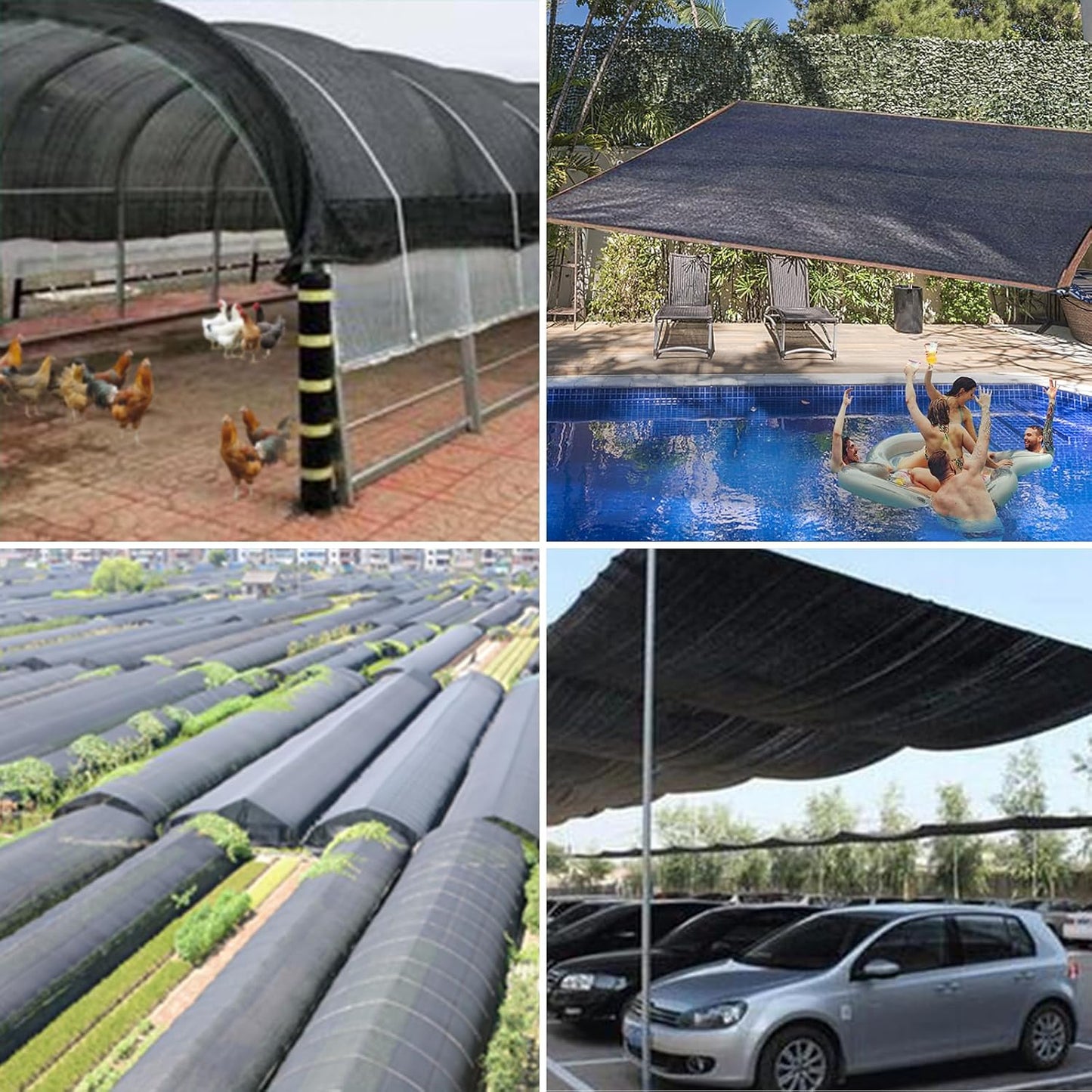 Shade Cloth - 70-90% Sunblock Net for Garden Patio,Shade Sails for Plants Greenhouse Outdoor Pergola Lawn Swimming Sun Shade Cloths for Kennel Chicken Coop Easier to Hang Shade Net Cover