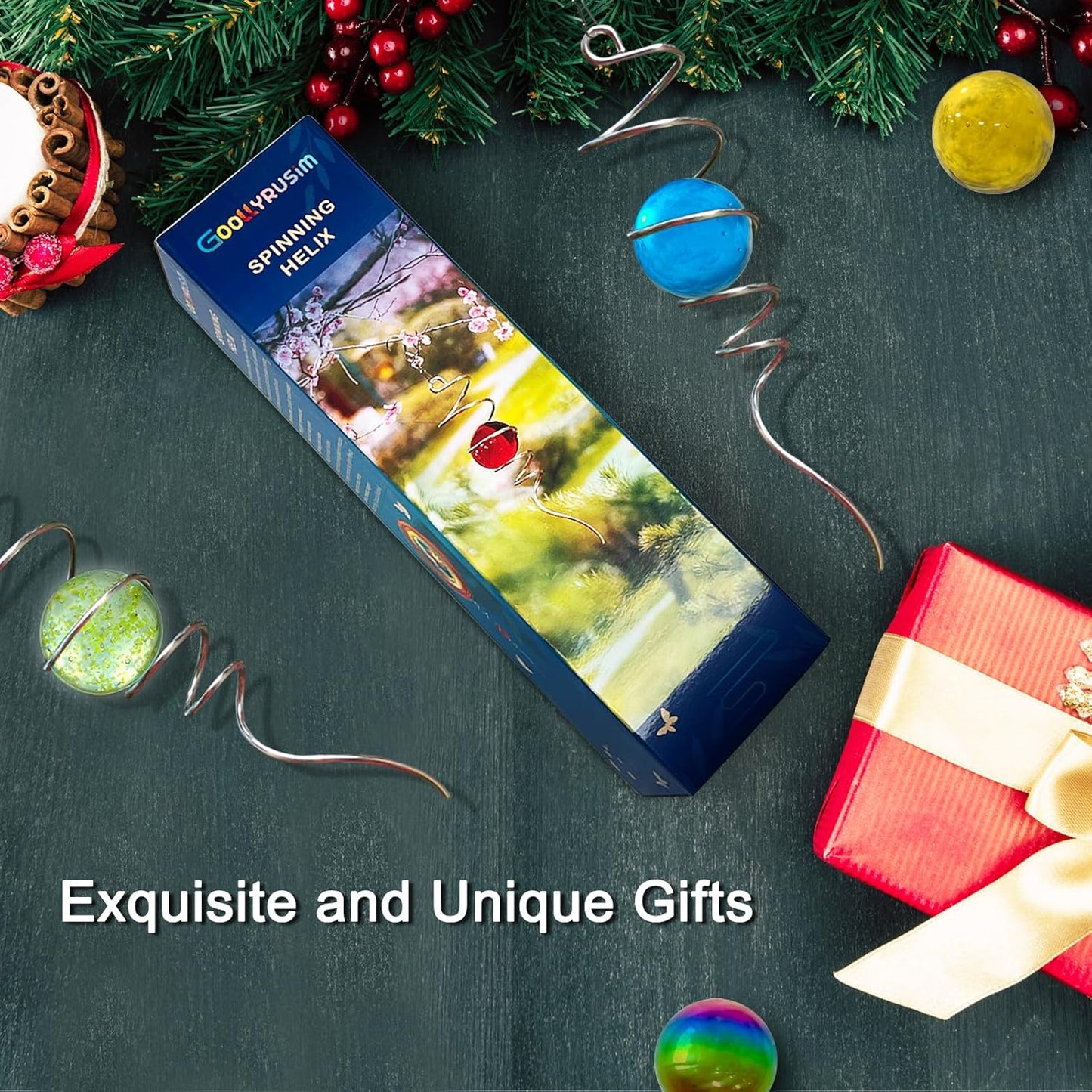 Gazing Ball Spiral Tail with Purple Glass Orb, Wind Spinners Stabilizer, Stainless Steel Wind Spinner Tail, Outdoor Décor, Hanging Garden Sculptures Decoration Ornament 13inch Height