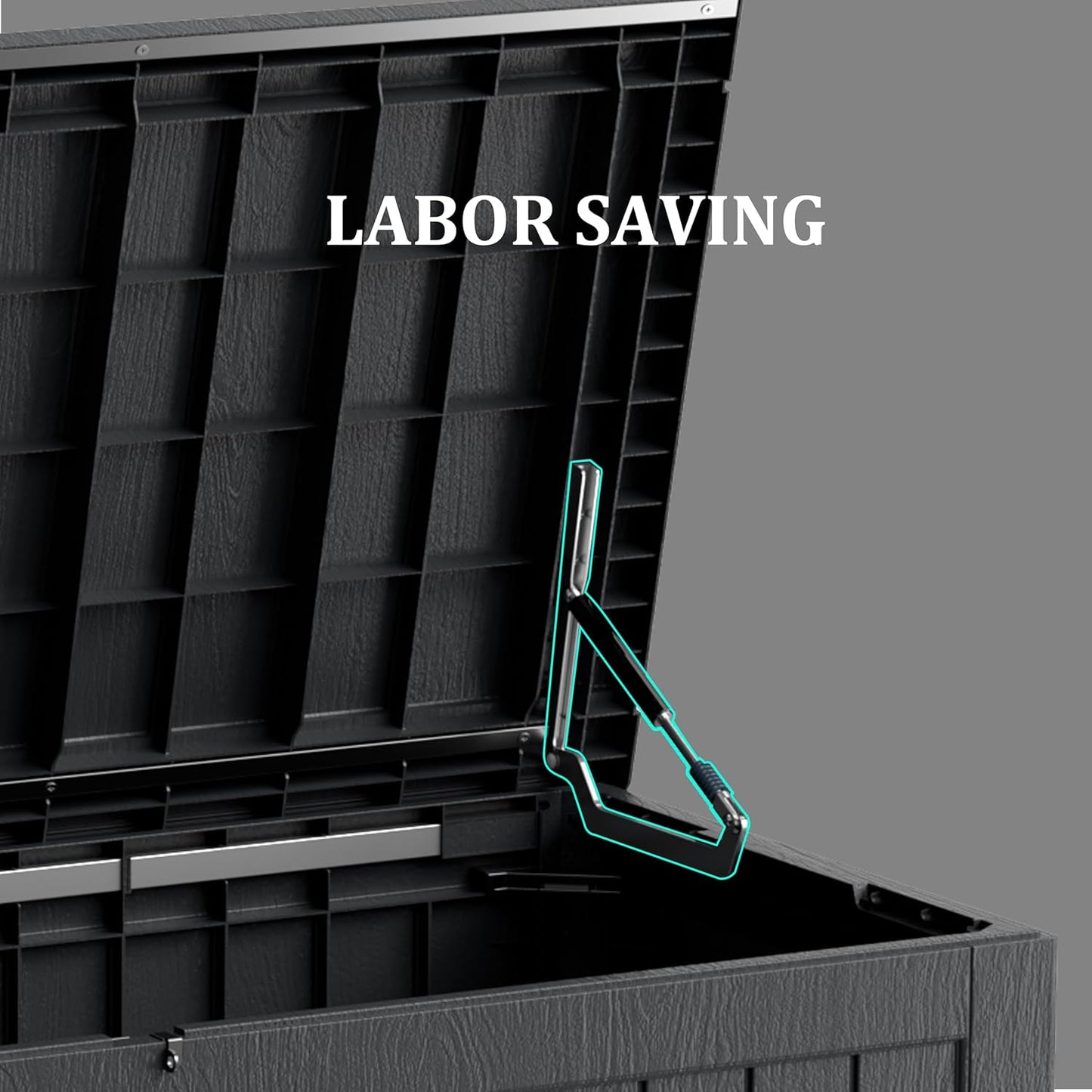 270 Gallon Lockable Resin Deck Box, Waterproof & UV-Resistant Outdoor Storage Box for Outdoor Cushion Storage, Garden Tools & Pool Accessories Storage, Black