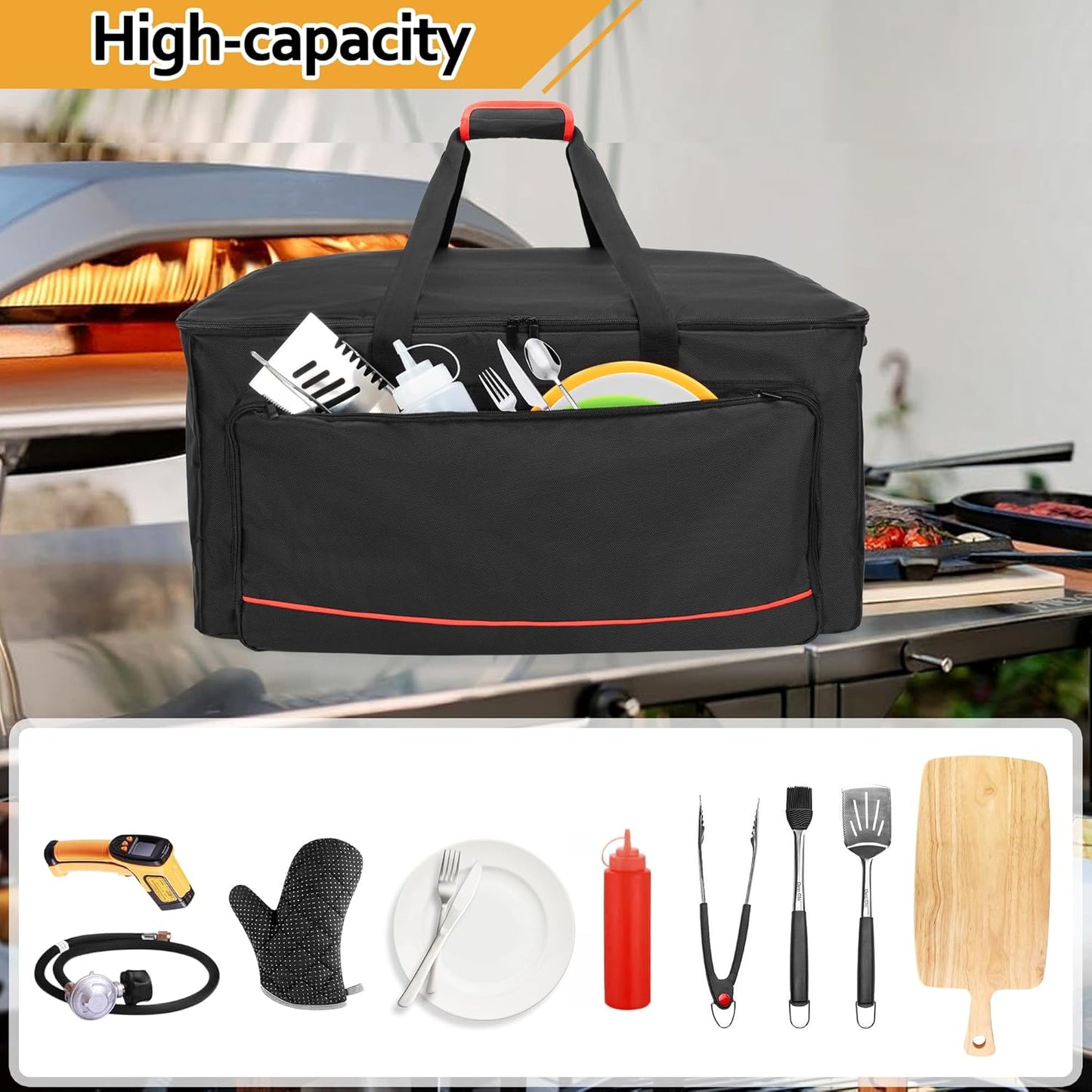 Pizza Oven Bag Compatible with Ooni Koda 16 Gas Pizza Oven, Outdoor Storage Cover Compatible with Ooni Koda 16, Portable Carry Case with Shoulder Strap for Accessories Kit, Bag Only
