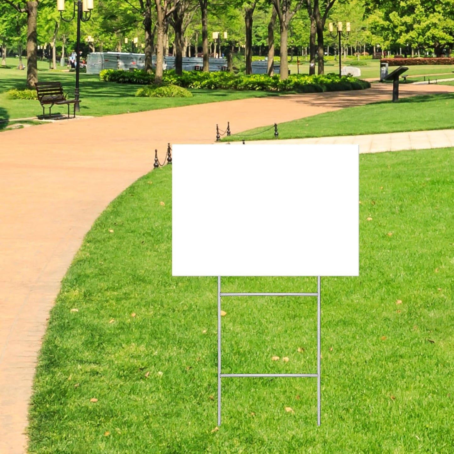 60 Pcs H Stakes for Yard Signs 16.5'' x 7'' Heavy Duty Metal H Frame Wire Stakes Weatherproof Metal Holder for 4mm 5mm Corrugated Signs Guidepost Yard Halloween Decoration