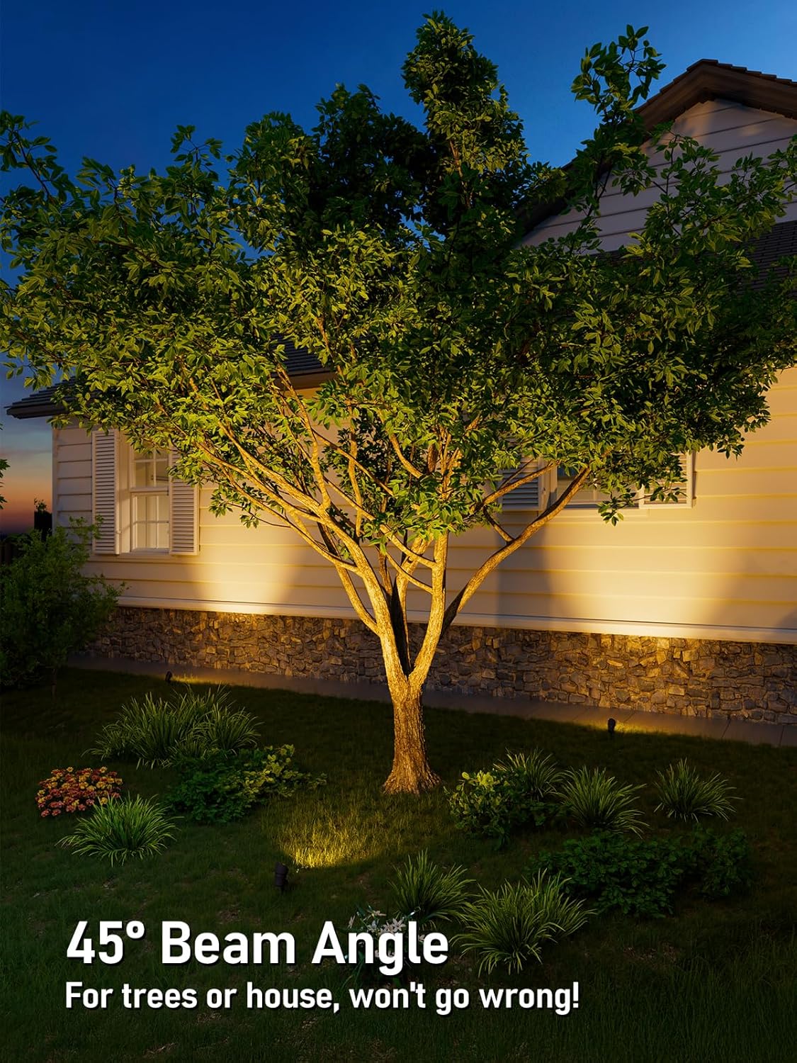 LEONLITE 8-Pack 5CCT Low Voltage LED Landscape Spotlight, Update 1800K2700K3000K4000K5000K Selectable, 5W 12V Pathway Lights Outdoor, CRI90, Aluminum Spot Lights for Yard, ETL Listed, IP65 Waterproof