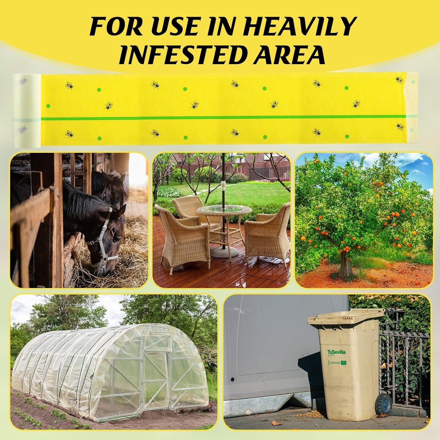 Qualirey 6 Rolls Spotted Lantern Fly Traps 30 Feet Each Roll Fly Tree Trap Sticky Strips Outdoor Fruit Glue Strips Disposable Tape Indoor Paper Sheets for Protecting Trees(Classic Color)