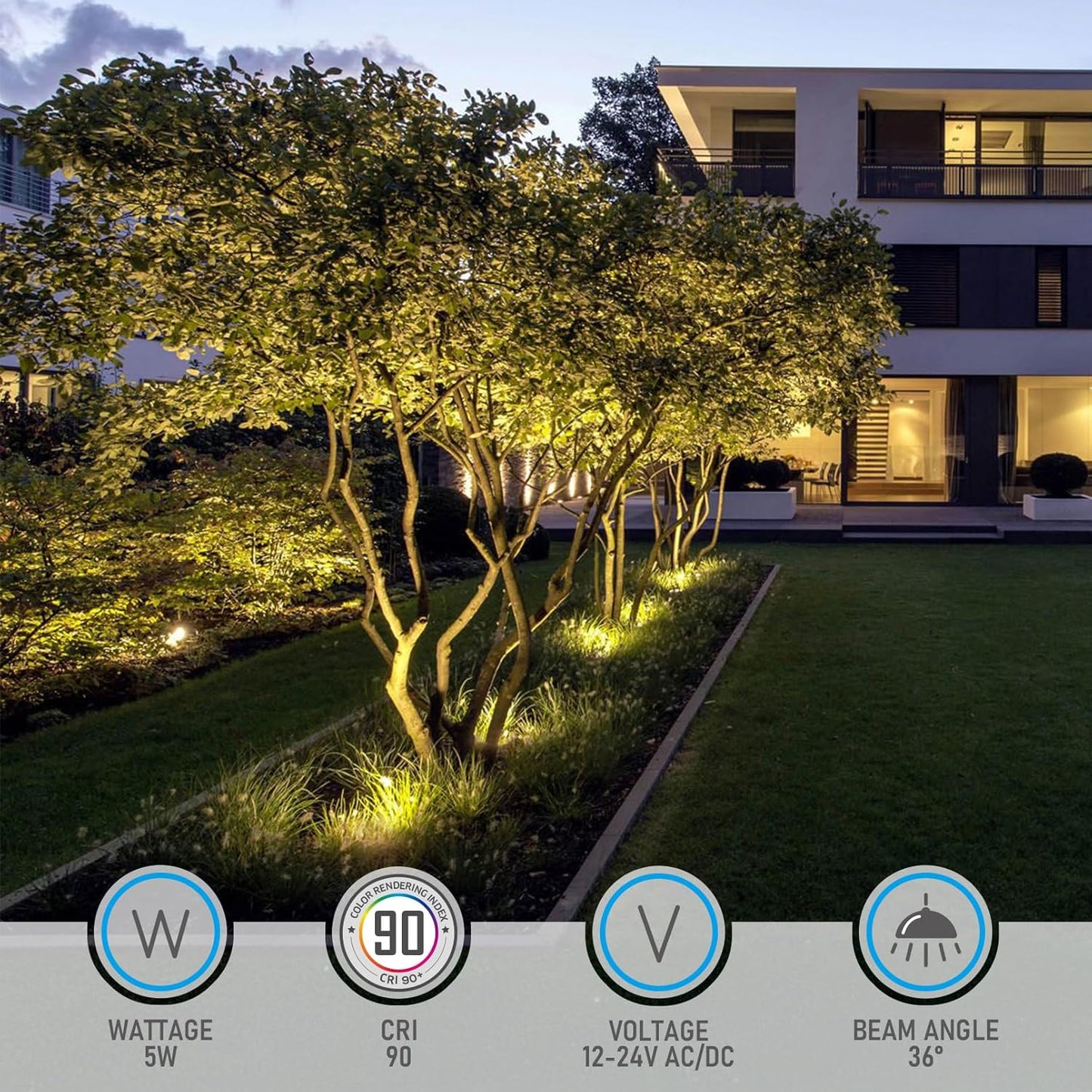 LEONLITE Dia. 4 Inch Well Lights Landscape LED In Ground, Grated Top, 5 Color Temperature Selectable, 12-24V AC/DC CRI90 Low Voltage Garden Landscaping, Oil Rubbed Bronze Aluminum Housing, Pack of 6