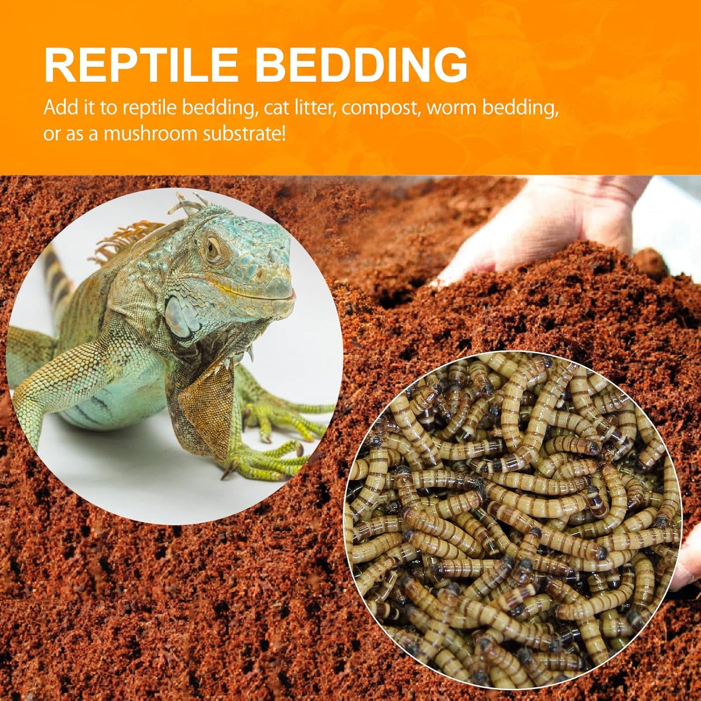 Premium Coco Coir Brick, 1.4Lb High Nutrinent Coconut Soil, OMRI 100% Organic Low EC & PH Balanced Potting Soil for All Plants Gardening, Hydroponics and Reptile Substrate (650G x 4)