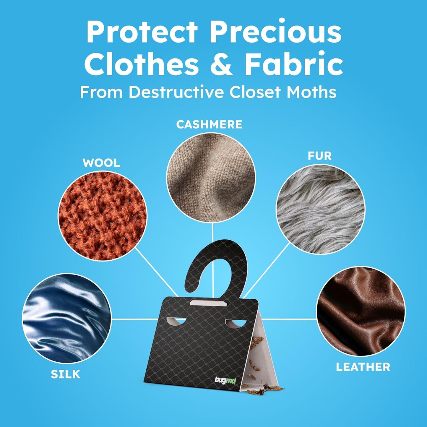 Clothes & Pantry Moth Traps (6 Count) – Sticky Glue Pheromone-Based Repellent for Closets, Cabinets & Wardrobes – Non-Toxic - Black