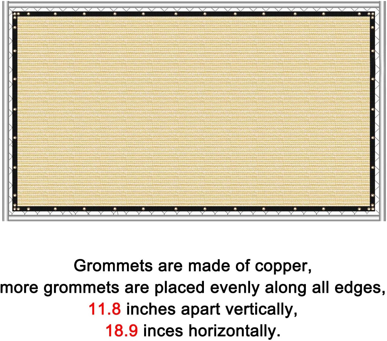 Sunnyglade 5 feet x 50 feet Privacy Screen Fence Heavy Duty Fencing Mesh Shade Net Cover for Wall Garden Yard Backyard (5 ft X 50 ft, Sand)