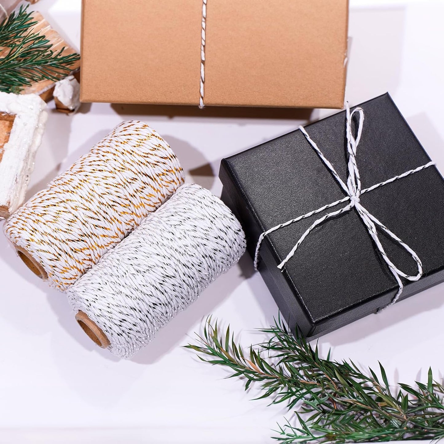 328 Feet Cotton Baker's Twine Gift Wrapping Holiday Twine Wedding Christmas String Cotton Cord Rope