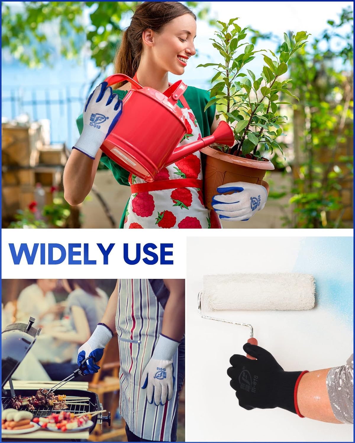 Nuogo 24 Pairs Gardening Gloves for Men Women Rubber Coated Landscaping Work Gloves Safety Work Construction