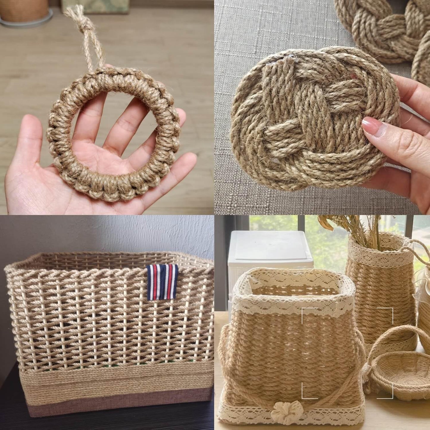 5mm Jute Twine, 164 Feet Braided Jute Rope, Heavy Duty and Thick Twine Rope for DIY Artwork, Bundling, Home Decor, Gardening Applications (5MM 164FT)