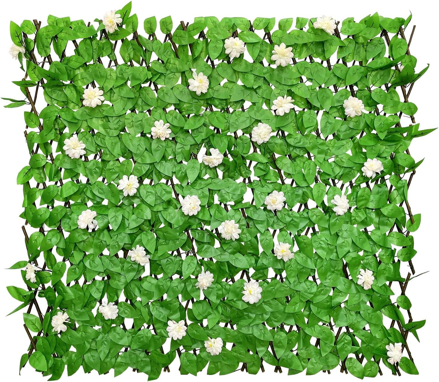 Expandable Fence Privacy Screen for Balcony Patio Outdoor,Decorative Faux Ivy Fencing Panel,Artificial Hedges (Single Sided Leaves)