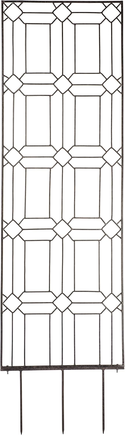 H Potter Garden Trellis for Climbing Plants Metal Outdoor Wall Decor or Flowers Roses Vine Ivy Clematis Large