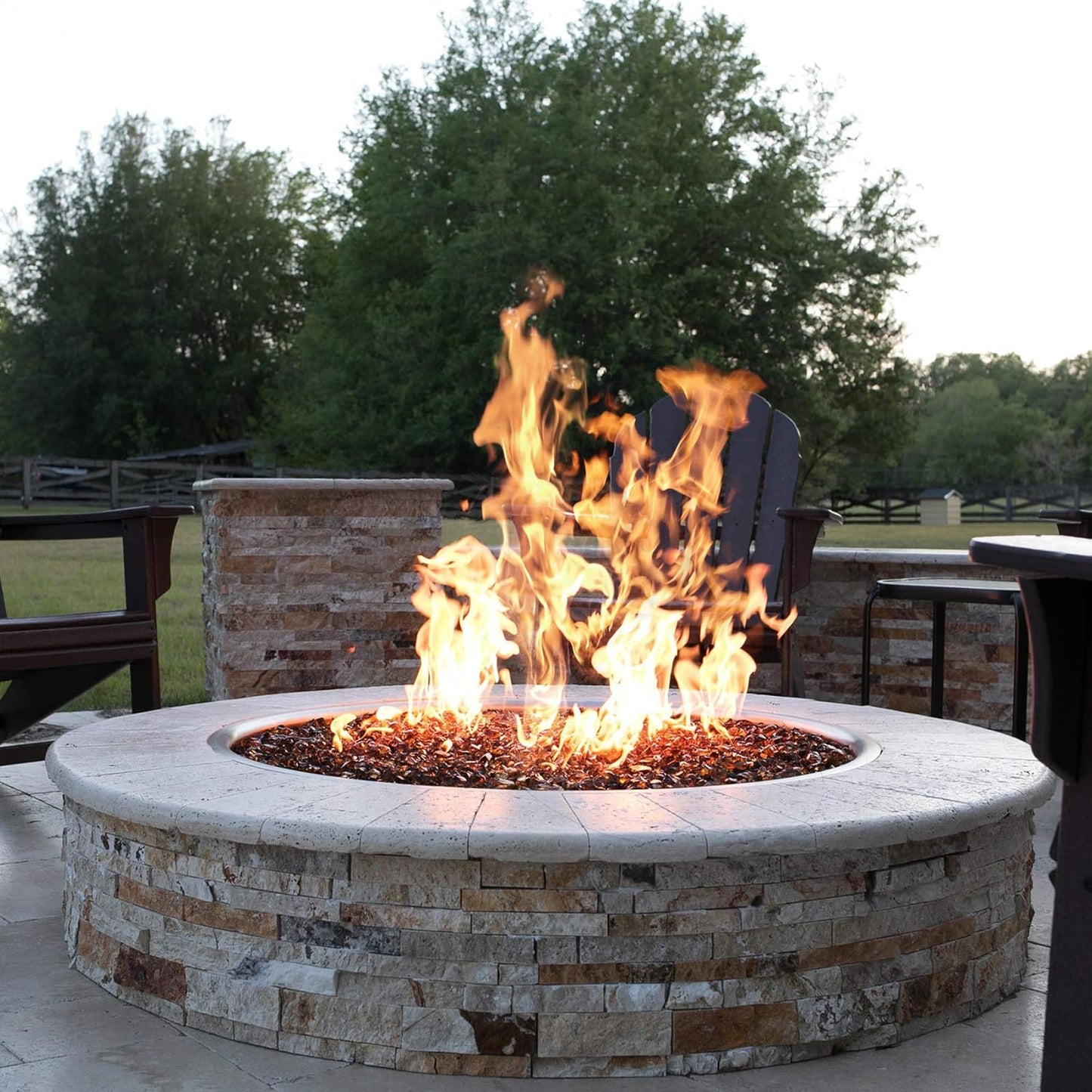 Stanbroil 30" High Flame Round Jet Burner Ring for Natural or Propane Gas Fire Pit, 304 Series Stainless Steel, Triple Ring