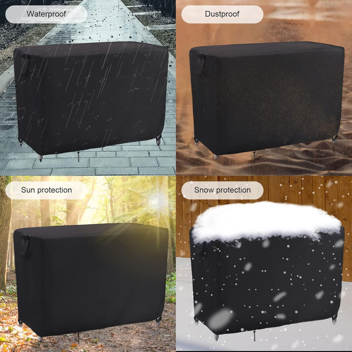 Kingling Outdoor Prep Table Covers, Waterproof Stainless Steel Table Cover Metal Table Cover Protection for Patio Kitchen Prep/Work Tables - 60''L x 30''W x 34''H