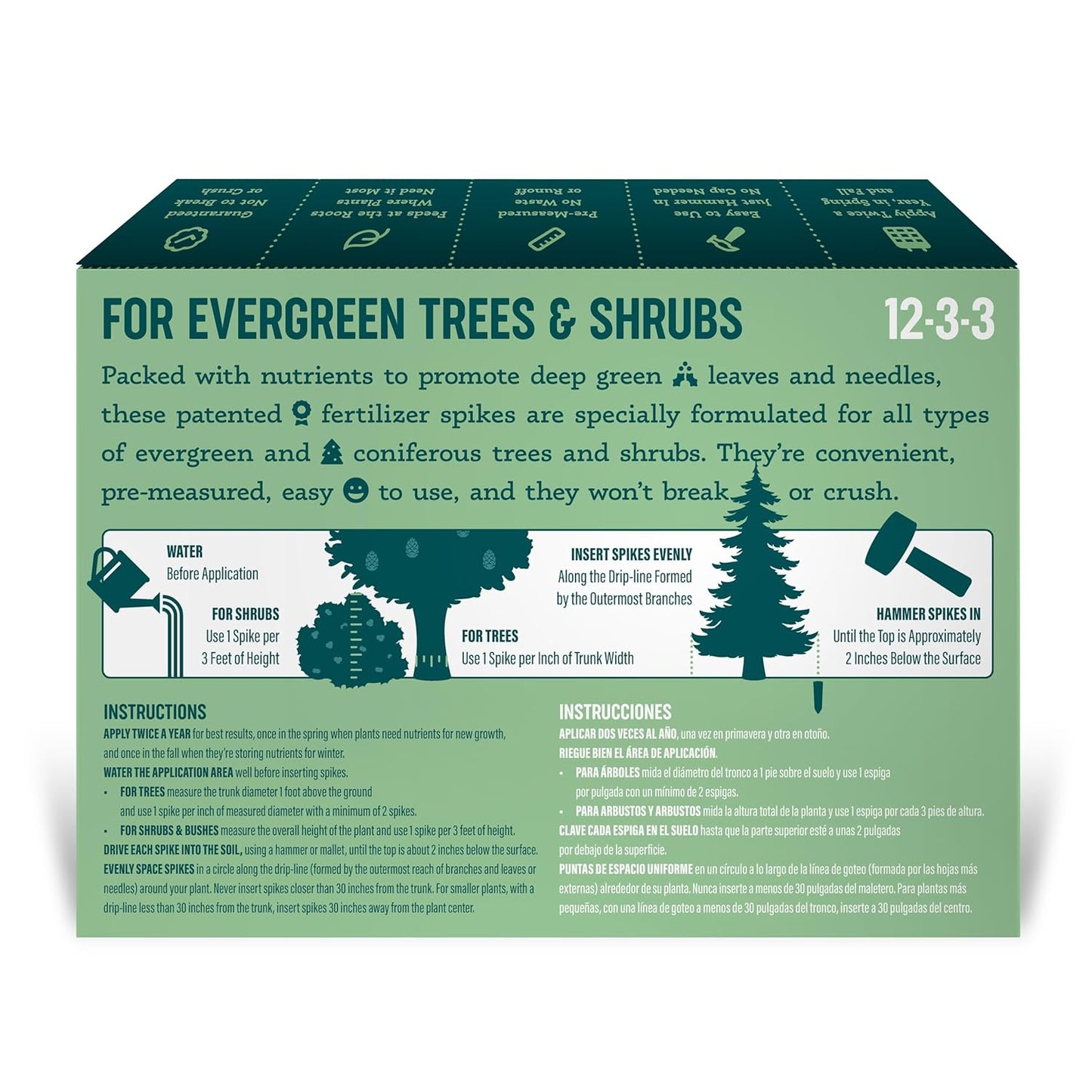 Fertilizer Spikes for Evergreen Trees & Shrubs (24 Spikes - 6.0 Lbs)