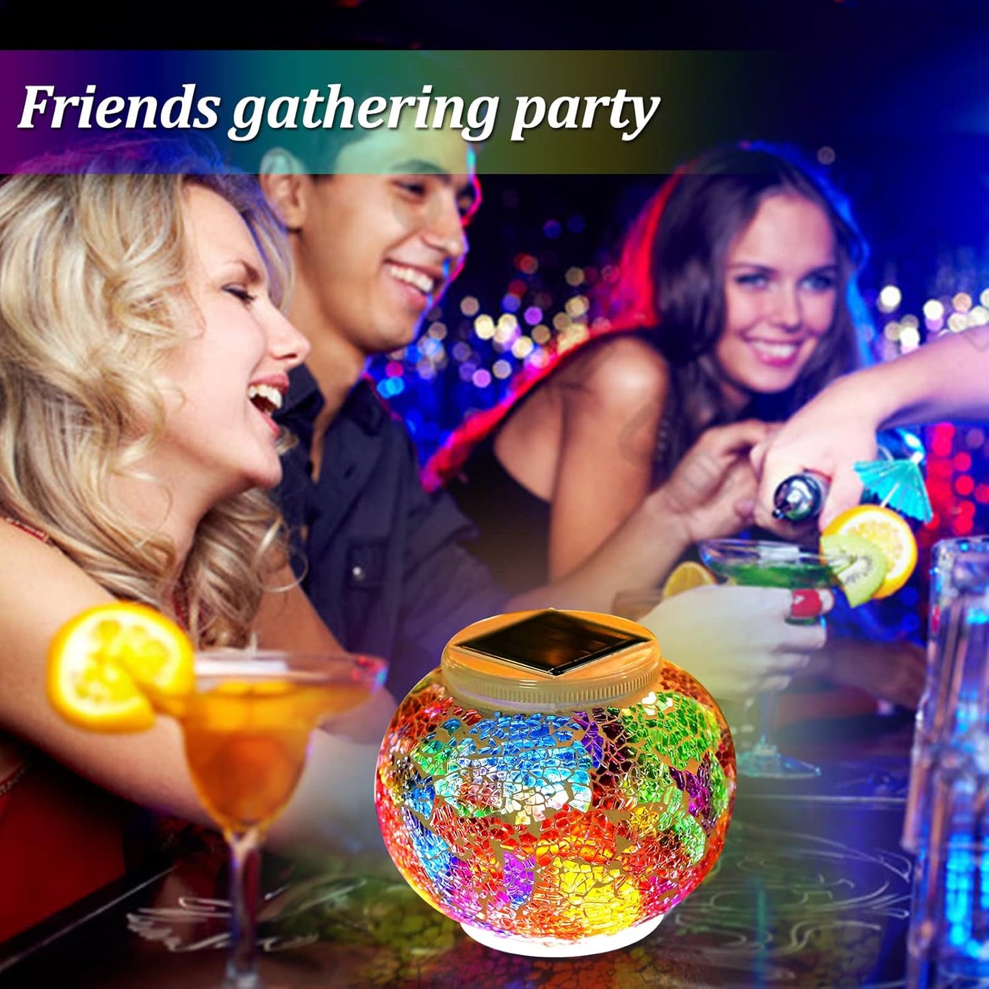 Color Changing Solar Powered Glass Ball Garden Lights,echargeable Solar Table Lights Outdoor Waterproof Solar Night Lights for Garden, Patio, Party,Outdoor/Indoor Decorations, Ideal Gift