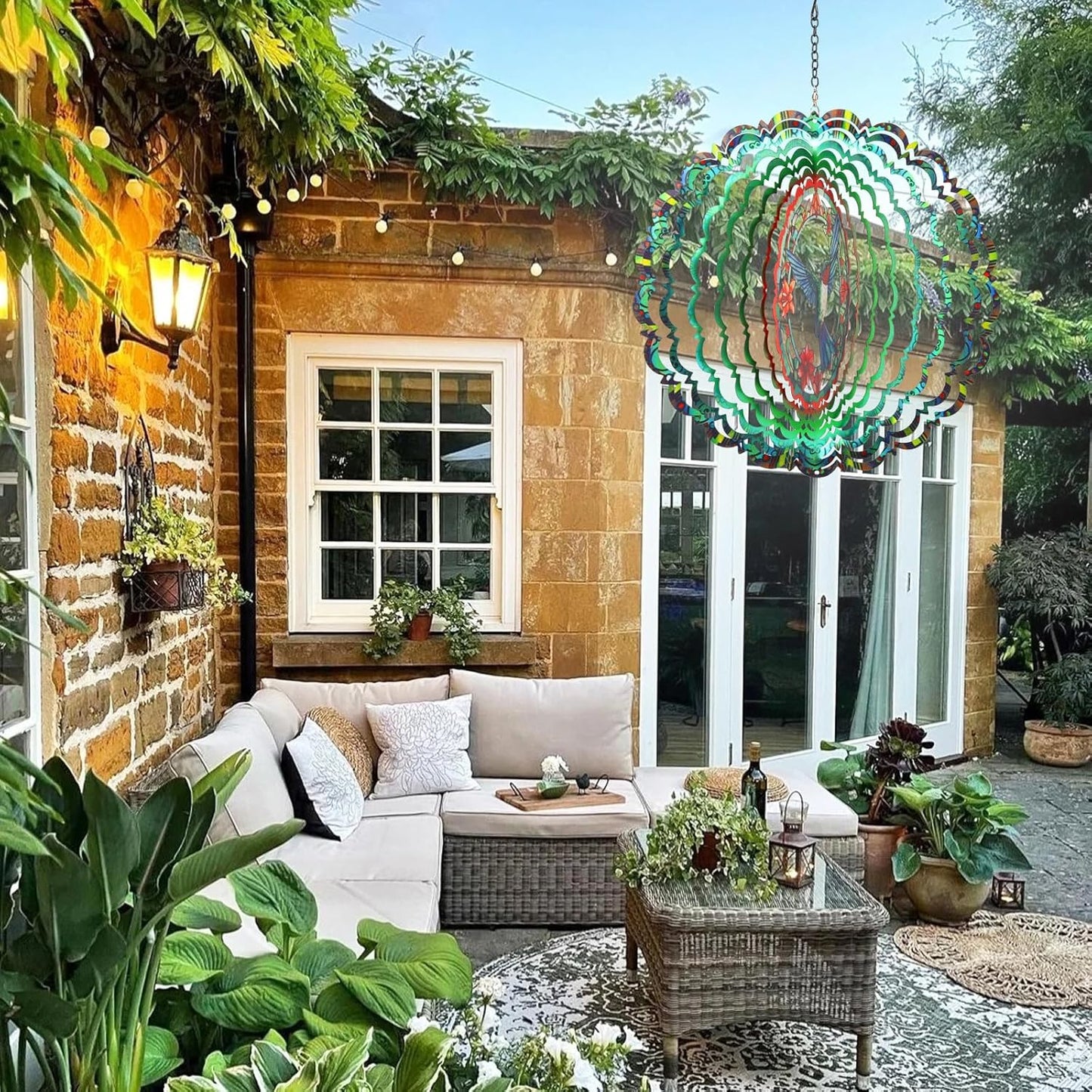 Wind Spinners Outdoor Hummingbird - Birthday Gifts for Women Mom Wife, Hanging Wind Sculptures Wind Spinners, 12 inch 3D Wind Spinner for Garden Decor for Outside, Garden, Patio, Yard, Outdoor