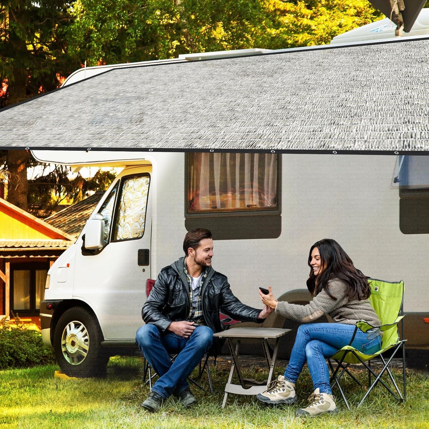 Shade Cloth-80% Aluminum Sunblock Neting,Durable Mesh Tarp with Grommets,Shade Cloth for Garden,Car, Outdoor Pergola,Greenhouse,Chicken Coop and Dog Kennel(Silver)