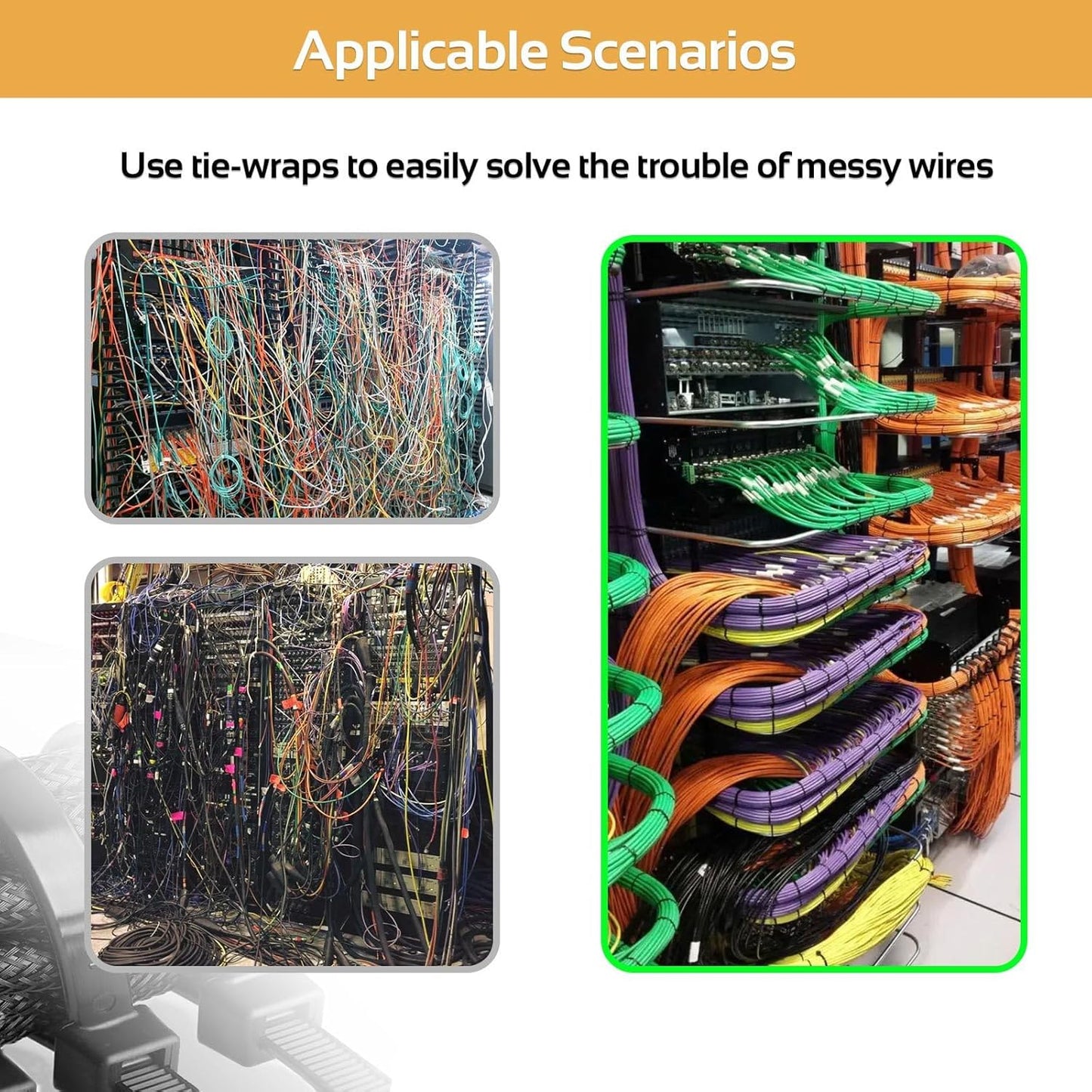 5000pcs 12Inch Black Cable Tie,Nylon Zip Ties,Industrial Grade,50 Pounds Tensile Strength,UV Resistant,Heavy Duty,for Home,Garden Trellis,Office,Garage and Workshop