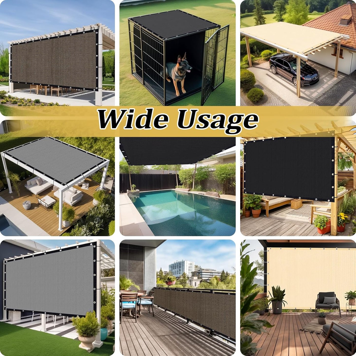 Shade&Beyond Customized Size 90% Sun Shade Cloth with Grommets, 15' X 24' Pergola Shade Cover Canopy, Mesh Tarp Sun Screens for Patio, Outdoor, Garden, Backyard GN01, Green