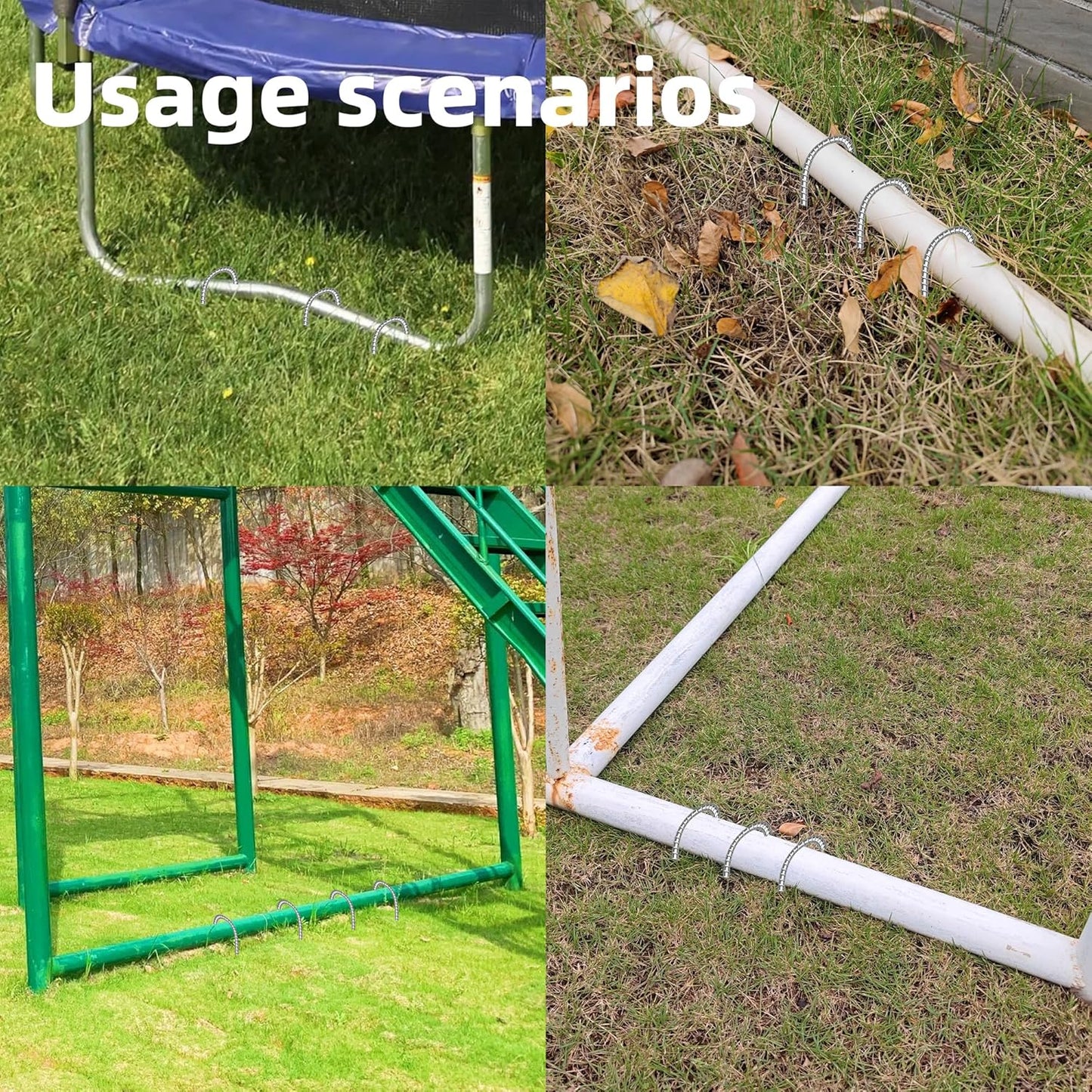 22 Pack Ground Garden Rebar Stakes Rebar 12 Inch Anti-Rust Galvanized Steel U Shape Hook Heavy Duty Ground Anchors for Tents, Position Kits,Fences, and Trampolines Landscape Fabric