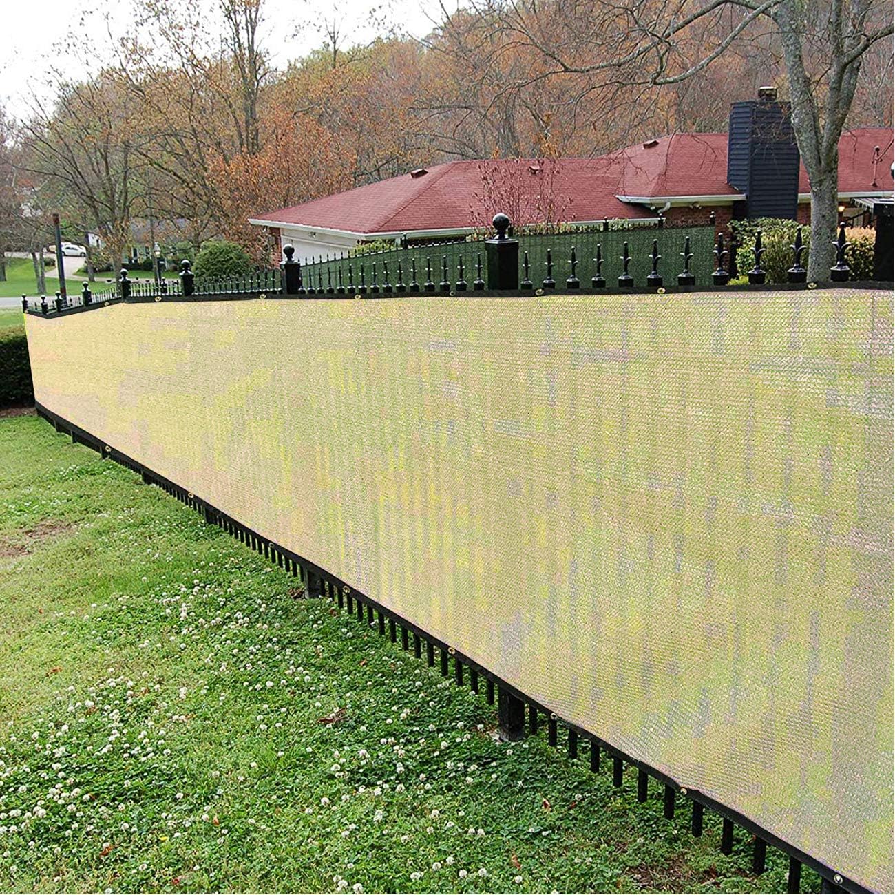 Sunnyglade 6 feet x 50 feet Privacy Screen Fence Heavy Duty Fencing Mesh Shade Net Cover for Wall Garden Yard Backyard (6 ft X 50 ft, Sand)