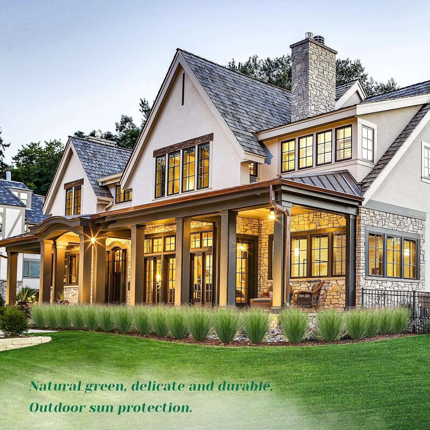 100Pcs Artificial Grass Plants Faux Shrubs Wheat Grass Fake Tall Grass Plants for Outdoor Decor Greenery Stems Weed for Room Indoor Home Decor(Green Red Tail