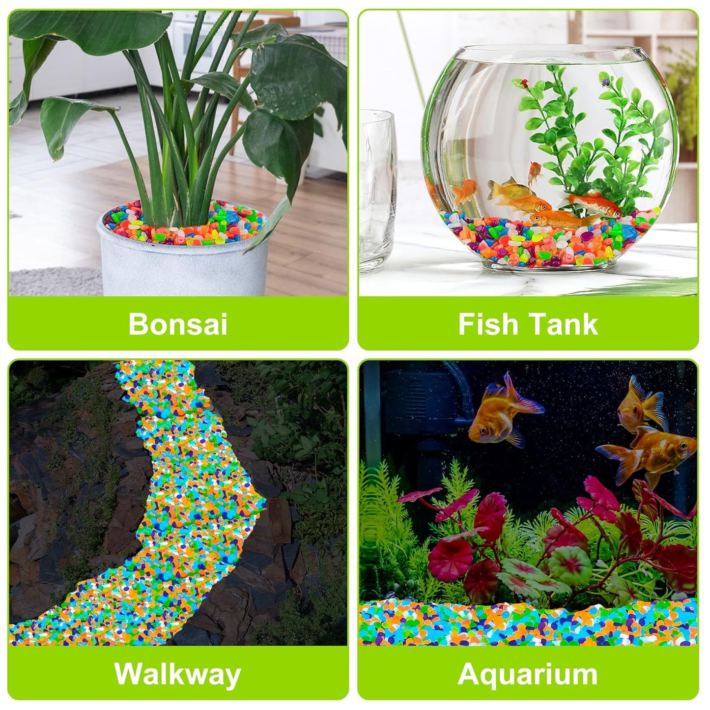 500pc Glow in The Dark Stones Glow Pebbles for Outdoor Garden Luminous Pebbles Glow in Dark Pebbles Glowing Fish Tank Rocks Glow Stones for Yard Walkway Pathway Aquarium,Color