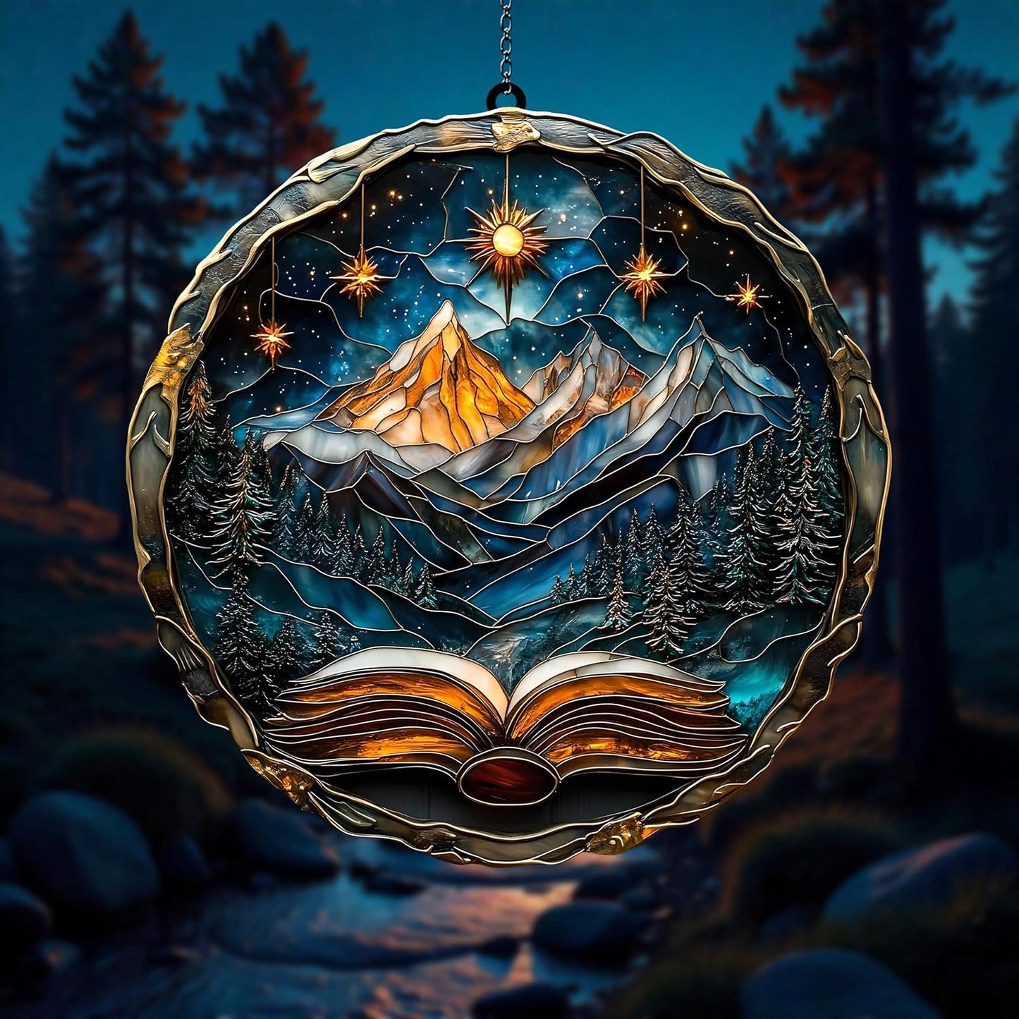 Starry Light Acrylic Suncatcher Window Hanging Wall Decor Fantasy Book Lover Reader Gift