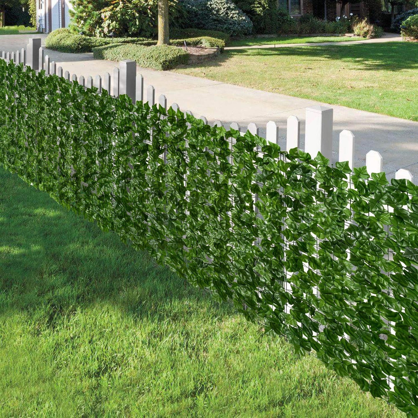 DearHouse Artificial Ivy Privacy Fence - 197x39.4in Artificial Hedges Fence and Faux Ivy Vine Leaf Decoration for Outdoor Indoor Garden Decor