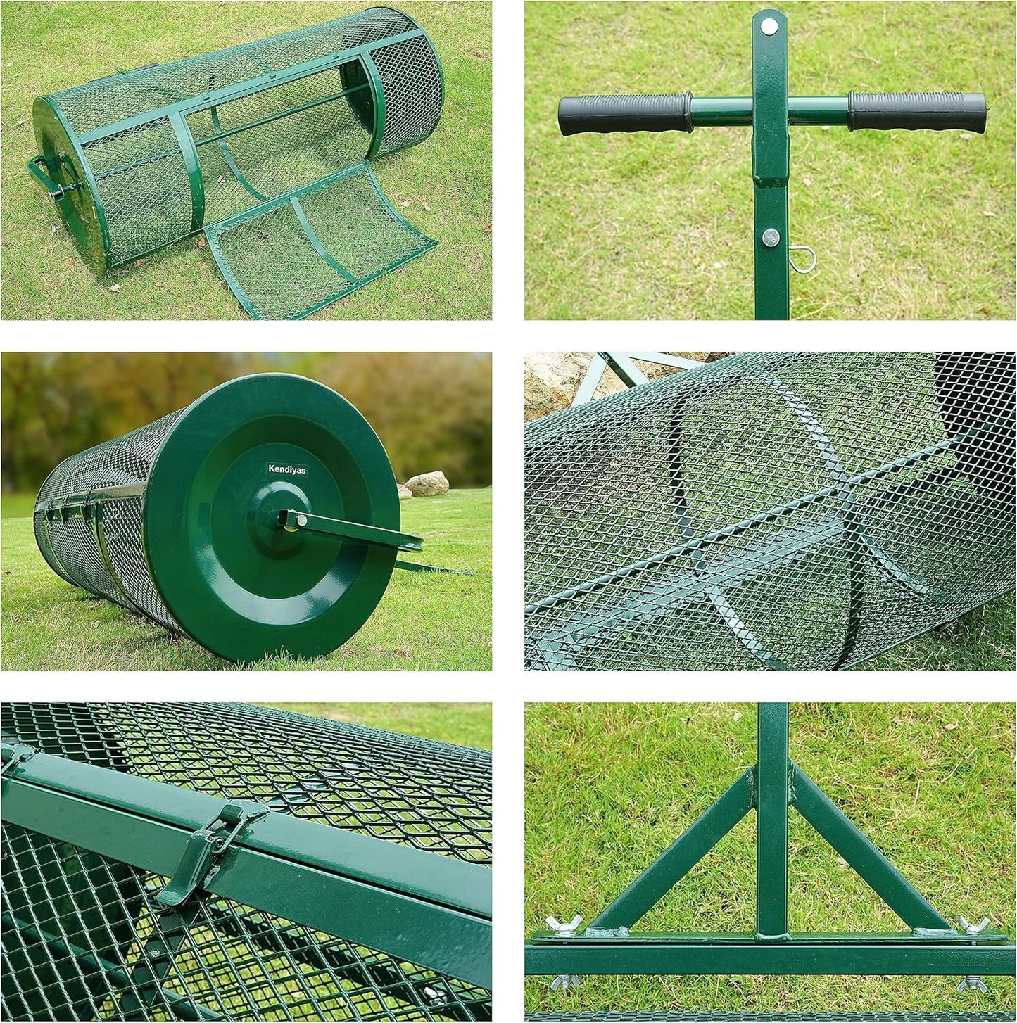 Lawn & Garden Spreaders - 44 Inch Compost Spreader with Improved T Shape Handle - Spreader for Top Dressing Compost, Fertilizer, Mulch and Soil-Strong and Lightweight Material for Basket