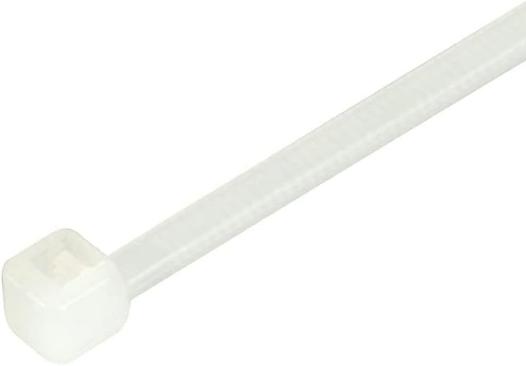 GTSE 8 Inch White/Clear Zip Ties, 100 Pack, 40lb Strength, UV Resistant Strong Nylon Cable Ties, Self-Locking 8" Tie Wraps