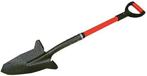 SHFD3 40" Red Garden Spade Shovel - Gardening Shovel with a 9" x 11" Beveled Blade, Steel-Reinforced Fiberglass Long Handle & Cushioned D-Grip - Digging Spade for Planting